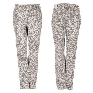 White House Black Market Gray Leopard High Rise Skinny Ankle Jeans Size  0 NWT